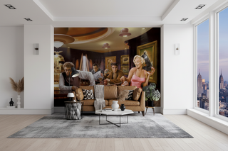Marilyn Monroe, James Dean & Elvis at Bar Wallpaper Mural