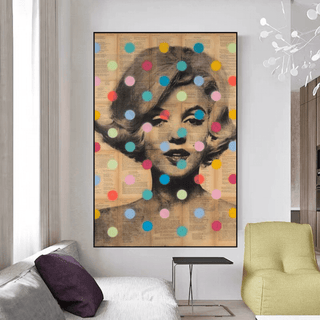 Marilyn Monroe Polka Dots Canvas Wall Art-Marilyn Monroe Art