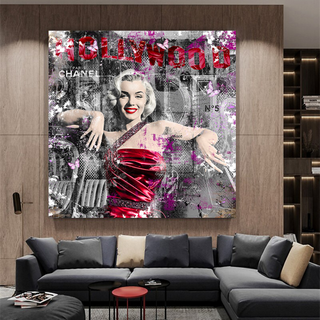 Marilyn Monroe in Red Canvas Wall Art - Beautify Your Space-Marilyn Monroe Art