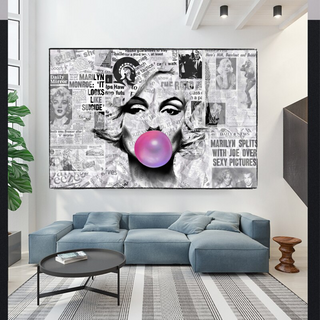Marilyn Newspaper Canvas Wall Art: Bubble's Creation-Marilyn Monroe Art