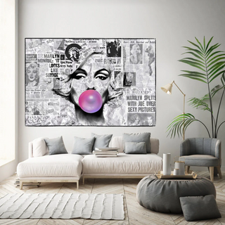 Marilyn Newspaper Canvas Wall Art: Bubble's Creation-Marilyn Monroe Art