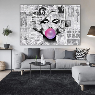 Marilyn Newspaper Canvas Wall Art: Bubble's Creation-Marilyn Monroe Art