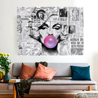 Marilyn Newspaper Canvas Wall Art: Bubble's Creation-Marilyn Monroe Art