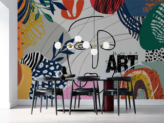 Matisse Art: Living Room Wallpaper Mural-Flower & Leaf Wallpaper