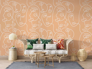 Matisse Line Art Wallpaper Mural: Enhance Your Space-Plants and Trees Wallpaper