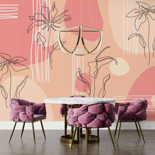 Matisse Line Art Wallpaper Mural: Exquisite Designs-Geometric Shapes Wallpaper