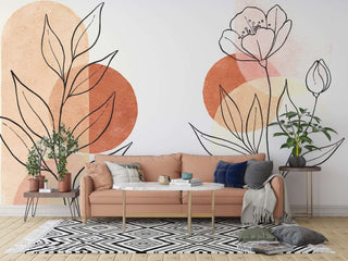 Matisse Style Wallpaper Mural: Intricate Floral Patterns-Flower & Leaf Wallpaper