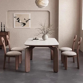 Medieval Rock Walnut Dining Table Set – A Grand Fusion-Dining Tables