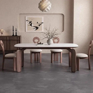 Medieval Rock Walnut Dining Table Set – A Grand Fusion-Dining Tables