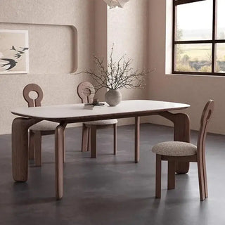 Medieval Rock Walnut Dining Table Set – A Grand Fusion-Dining Tables