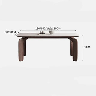 Medieval Rock Walnut Dining Table Set – A Grand Fusion-Dining Tables