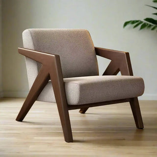 Medieval Walnut Wood Sofa Chair for Living Room