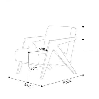 Medieval Walnut Wood Sofa Chair for Living Room size guide