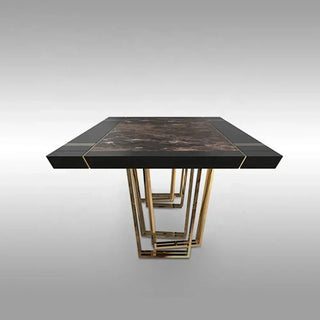 Mejam Luxury Bronze Marble Dining Table-Dining Tables