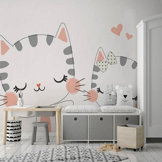 Meow Cat Theme Nursery Wallpaper - Transform Your Space-Kids Room Wallpaper