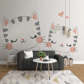 Meow Cat Theme Nursery Wallpaper - Transform Your Space-Kids Room Wallpaper