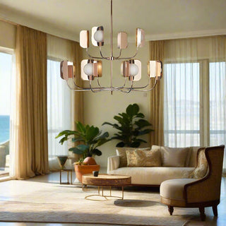 Metal Leaves Globe Chandelier - Stunning Lighting Fixture-Chandeliers