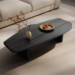 Mid Century Black Smoked Oak Wood-Coffee Table