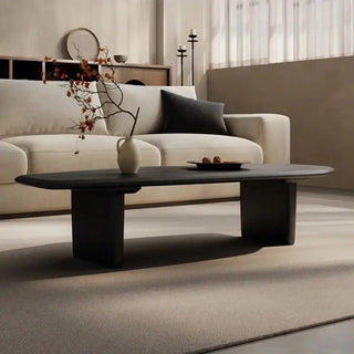 Mid Century Black Smoked Oak Wood-Coffee Table