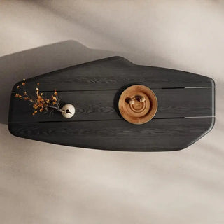 Mid Century Black Smoked Oak Wood-Coffee Table