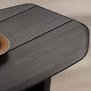 Mid Century Black Smoked Oak Wood-Coffee Table