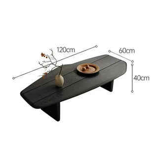 Mid Century Black Smoked Oak Wood-Coffee Table