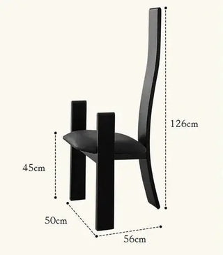 Mid Century Minimalist Wooden Dining Chair-Dining Chairs