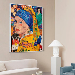 Milkmaid Queen Graffiti Canvas Wall Art-Wall Posters