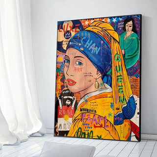 Milkmaid Queen Graffiti Canvas Wall Art-Wall Posters