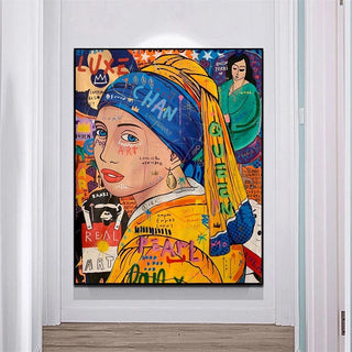 Milkmaid Queen Graffiti Canvas Wall Art-Wall Posters