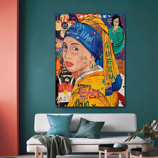 Milkmaid Queen Graffiti Canvas Wall Art-Wall Posters