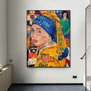 Milkmaid Queen Graffiti Canvas Wall Art-Wall Posters