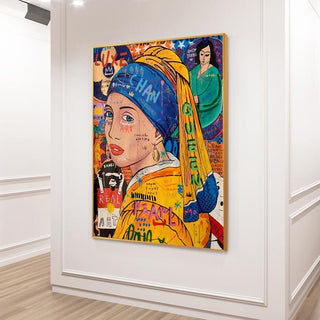 Milkmaid Queen Graffiti Canvas Wall Art-Wall Posters