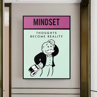 Mindset Thoughts Become Reality - Monopoly Canvas Wall Art-Wall Posters