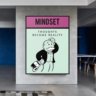 Mindset Thoughts Become Reality - Monopoly Canvas Wall Art-Wall Posters