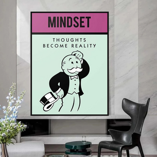 Mindset Thoughts Become Reality - Monopoly Canvas Wall Art-Wall Posters