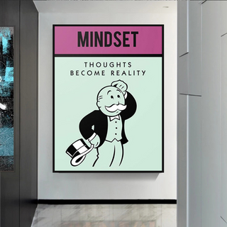 Mindset Thoughts Become Reality - Monopoly Canvas Wall Art-Wall Posters