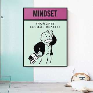 Mindset Thoughts Become Reality - Monopoly Canvas Wall Art-Wall Posters