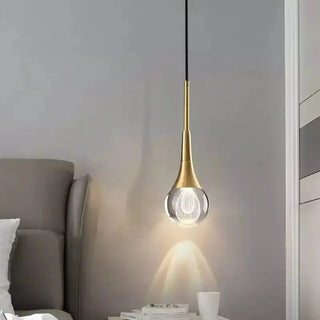Minimalist Brass Crystal Pendant Light Decorative Round Chandelier-Pendant Lights