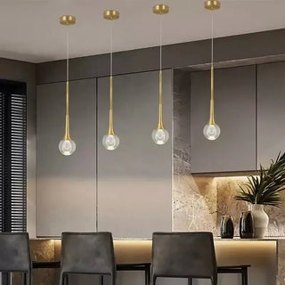 Minimalist Brass Crystal Pendant Light Decorative Round Chandelier-Pendant Lights