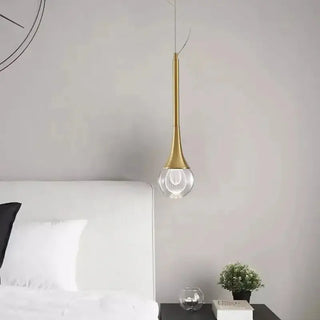 Minimalist Brass Crystal Pendant Light Decorative Round Chandelier-Pendant Lights