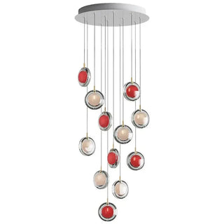 Minimalist Glass Stone Pendant Staircase Chandelier Lighting-Staircase Chandeliers