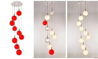 Minimalist Glass Stone Pendant Staircase Chandelier Lighting-Staircase Chandeliers