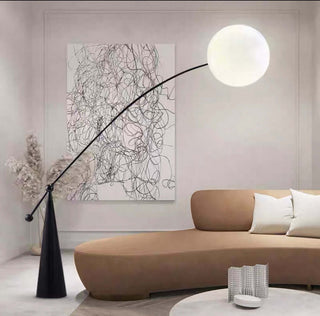 Minimalist Globe Edge Floor Lamp – E27 Base, Polished Stainless Steel-Lamps