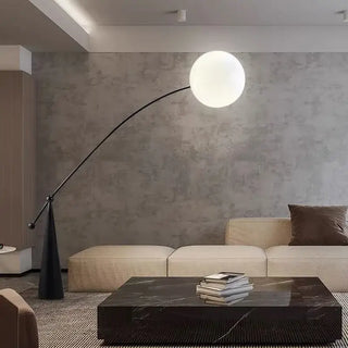 Minimalist Globe Edge Floor Lamp – E27 Base, Polished Stainless Steel-Lamps