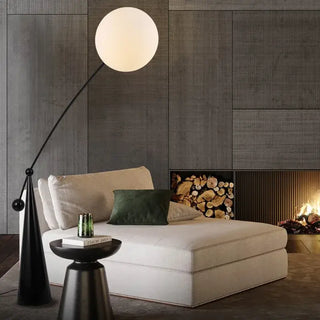 Minimalist Globe Edge Floor Lamp – E27 Base, Polished Stainless Steel-Lamps