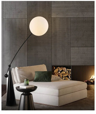 Minimalist Globe Edge Floor Lamp – E27 Base, Polished Stainless Steel-Lamps