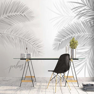 Minimalist Harmony Workspace Mural Wallpaper-Flower & Leaf Wallpaper