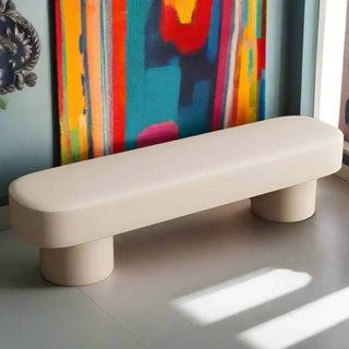 Minimalist Leather Shoe Changing Bench – Modern Upholstered-Benches