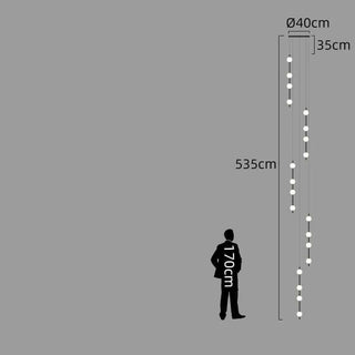 Minimalist Pole Globes Pendant Staircase Chandelier-Staircase Chandeliers